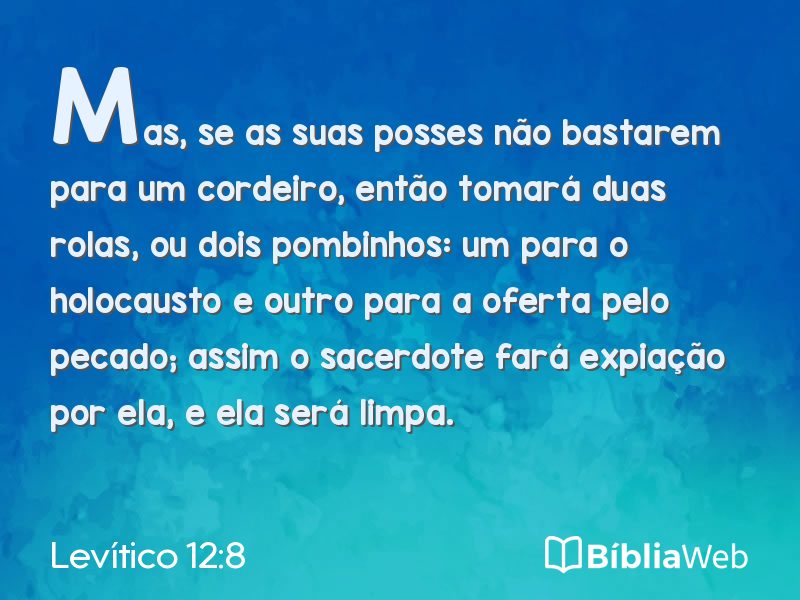 Levítico 12:8 em imagem para compartilhar