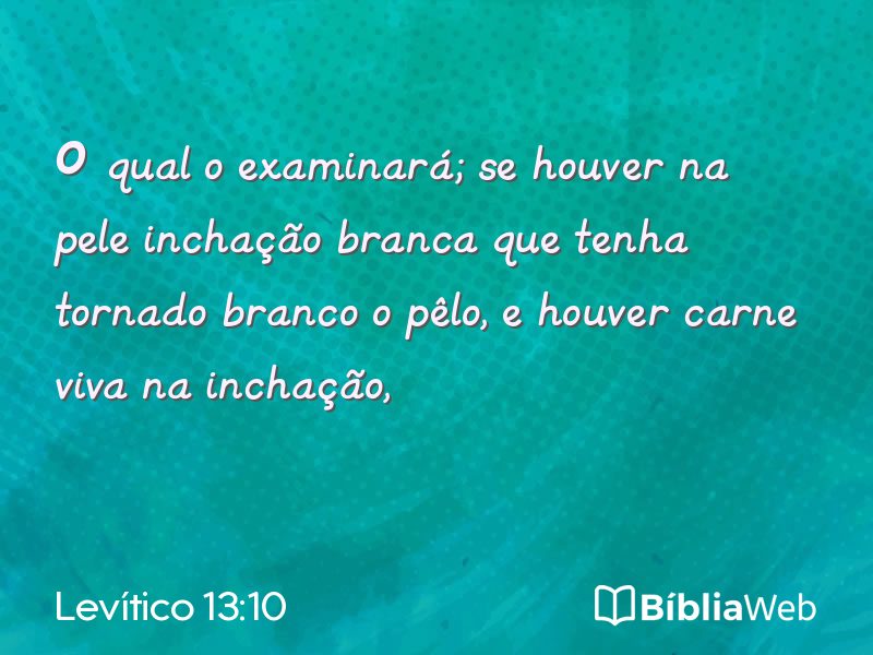 Levítico 13:10 em imagem para compartilhar
