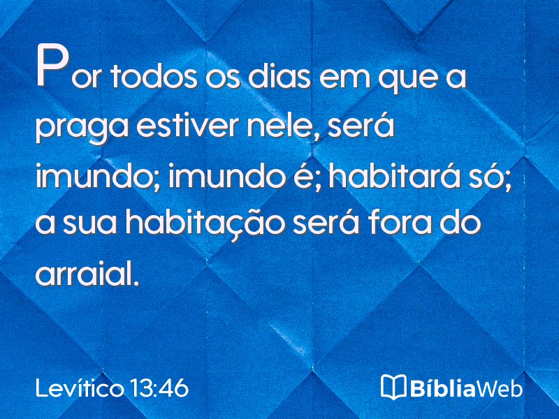 Levítico 13:46 em imagem para compartilhar