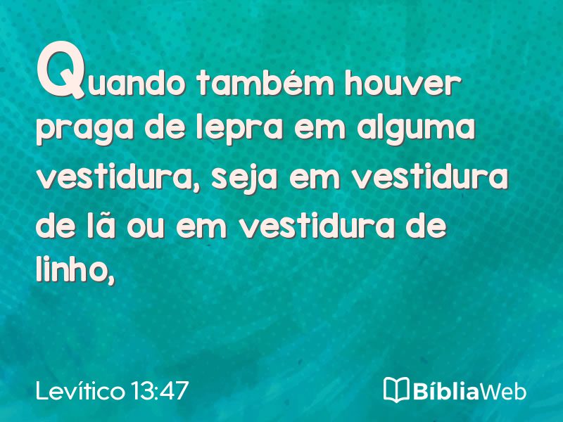 Levítico 13:47 em imagem para compartilhar