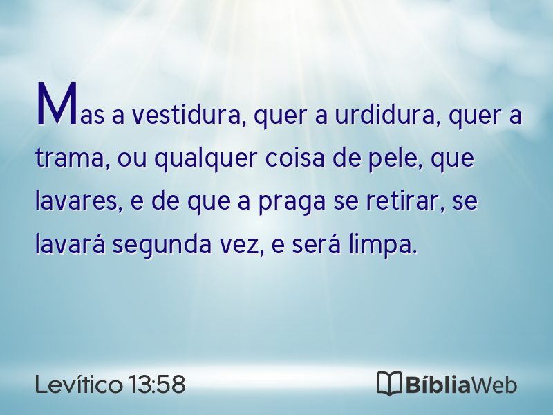 Levítico 13:58 em imagem para compartilhar