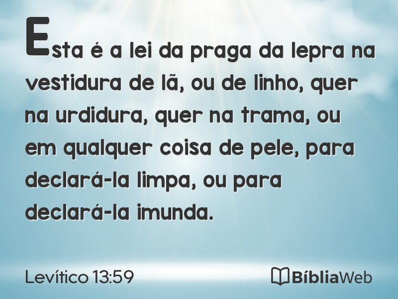 Levítico 13:59 em imagem para compartilhar