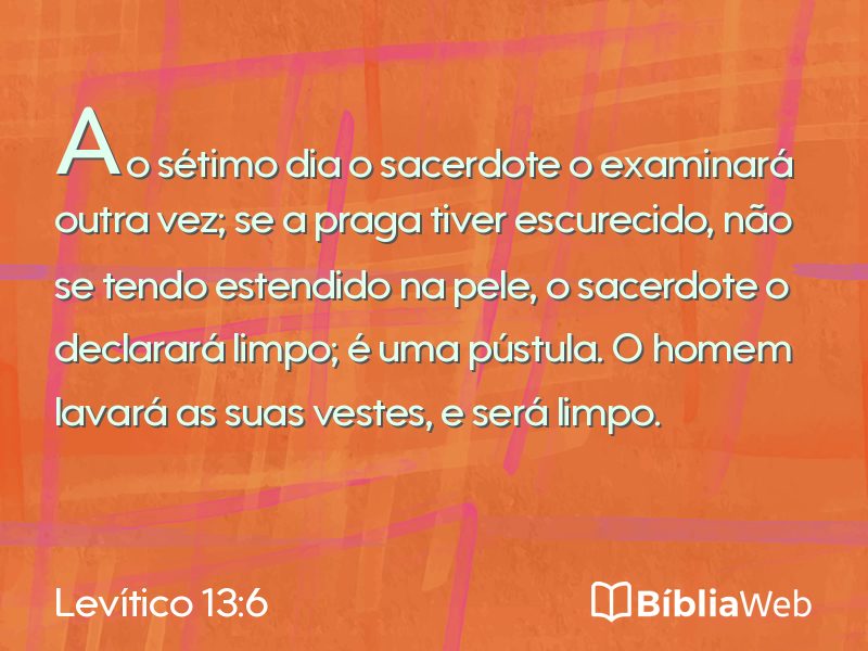 Levítico 13:6 em imagem para compartilhar