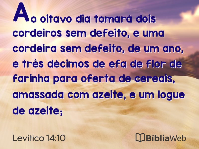 Levítico 14:10 em imagem para compartilhar