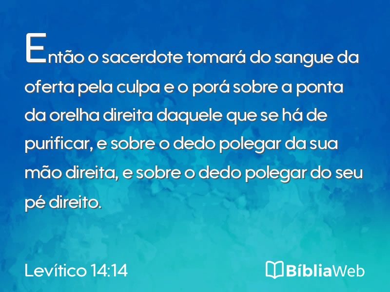 Levítico 14:14 em imagem para compartilhar