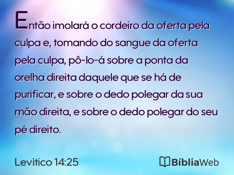 Levítico 14:25 em imagem para compartilhar