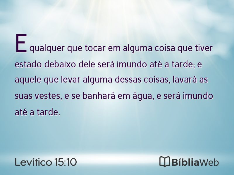 Levítico 15:10 em imagem para compartilhar