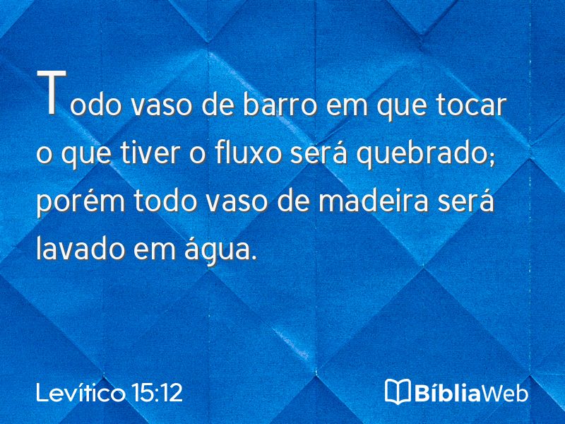 Levítico 15:12 em imagem para compartilhar