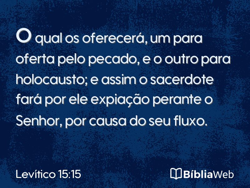 Levítico 15:15 em imagem para compartilhar