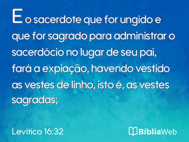 Levítico 16:32 em imagem para compartilhar