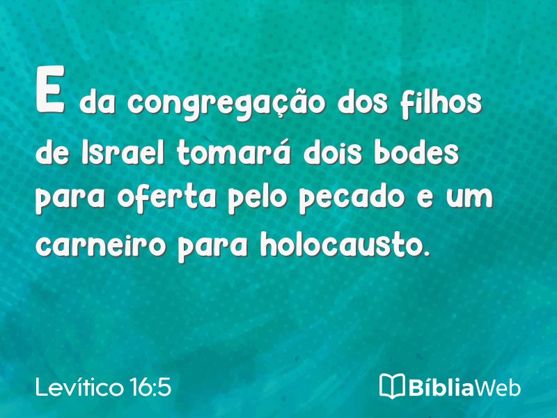 Levítico 16:5 em imagem para compartilhar