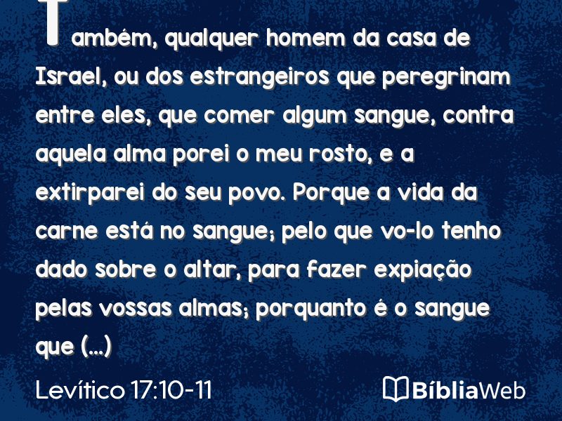 Levítico 17:10-11 em imagem para compartilhar