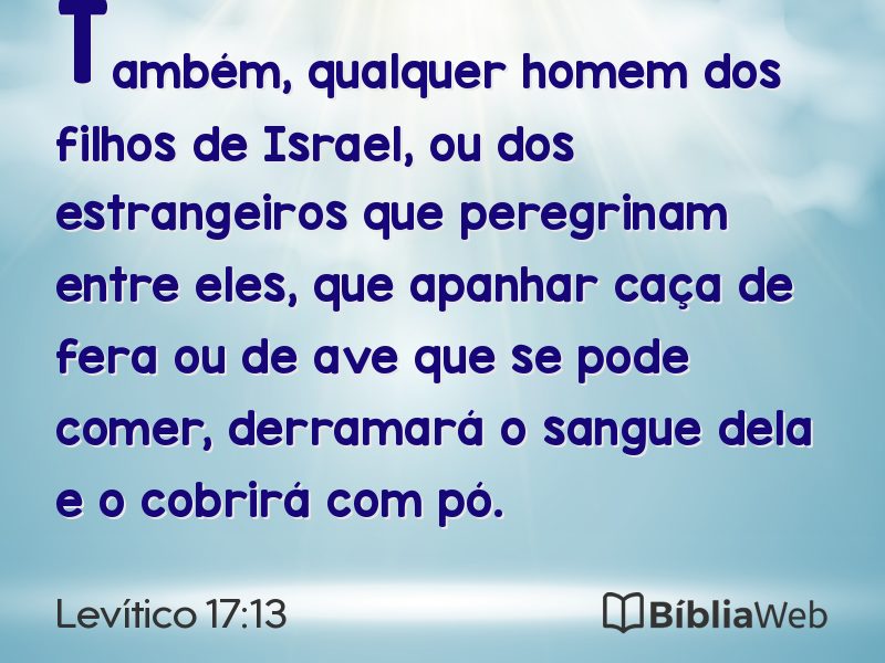 Levítico 17:13 em imagem para compartilhar