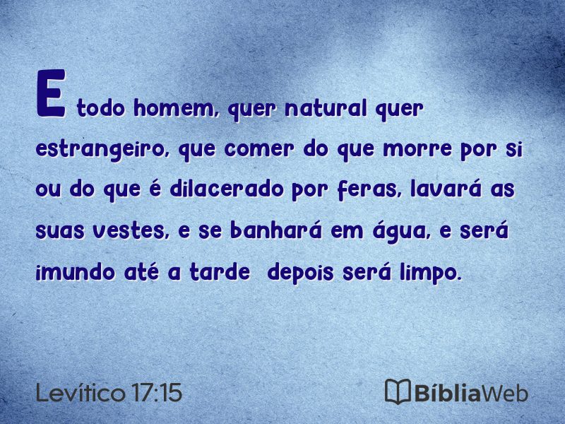 Levítico 17:15 em imagem para compartilhar