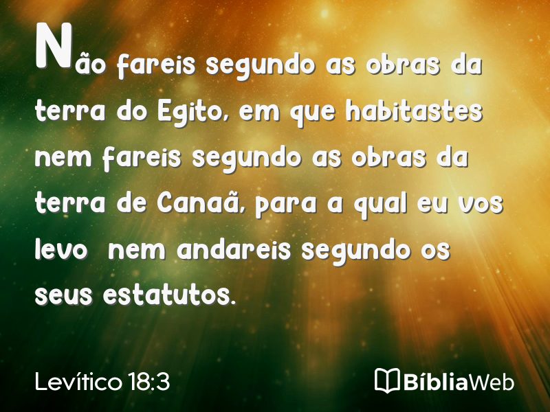 Levítico 18:3 em imagem para compartilhar