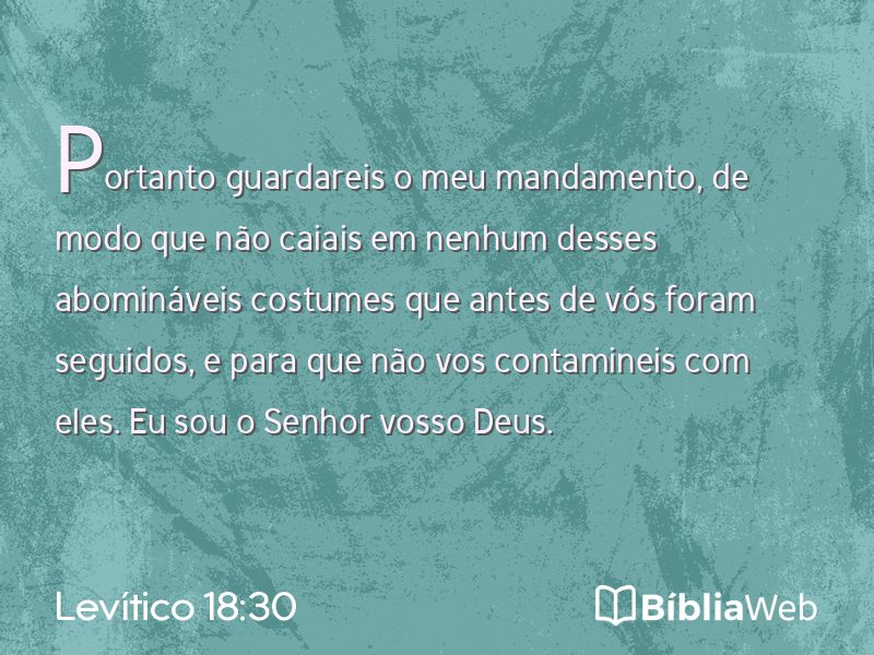 Levítico 18:30 em imagem para compartilhar