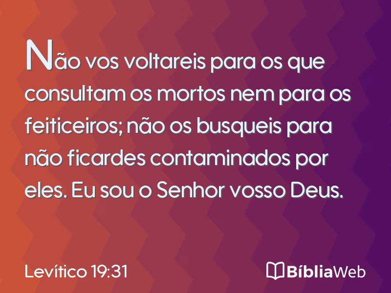 Levítico 19:31 em imagem para compartilhar