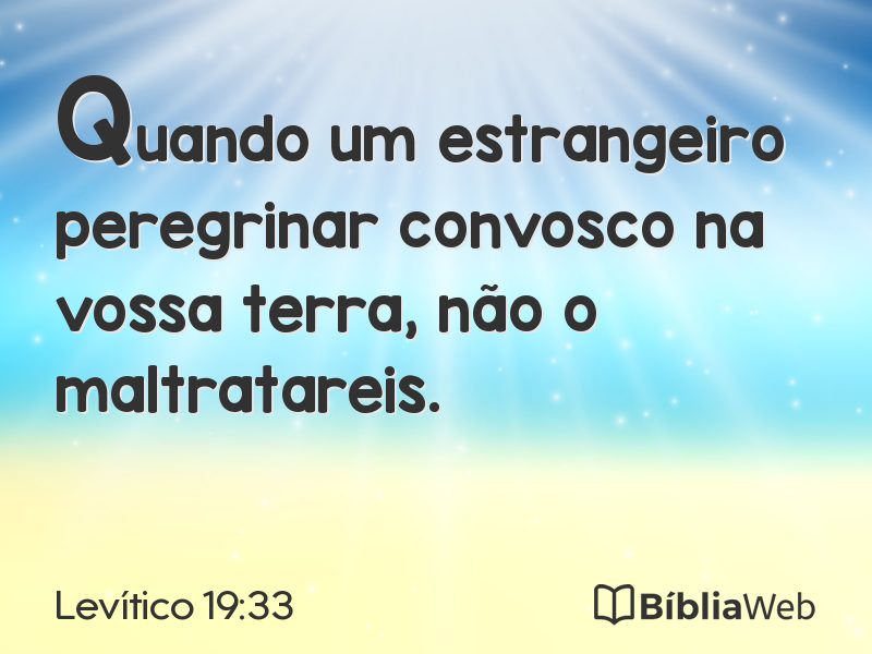 Levítico 19:33 em imagem para compartilhar