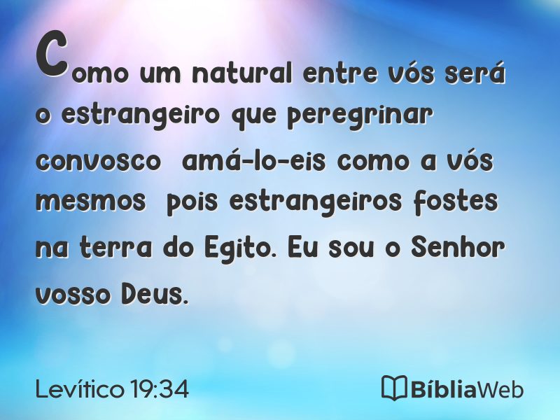 Levítico 19:34 em imagem para compartilhar
