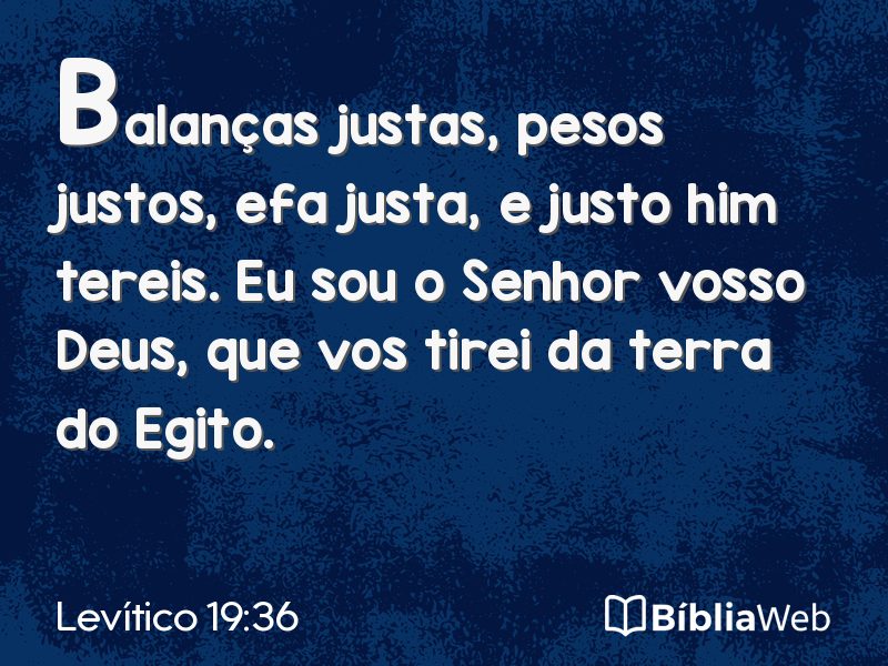 Levítico 19:36 em imagem para compartilhar