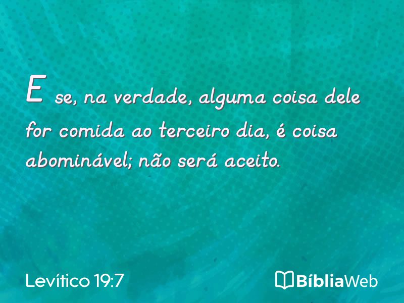 Levítico 19:7 em imagem para compartilhar
