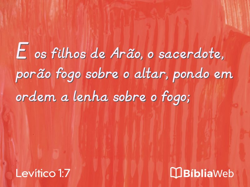 Levítico 1:7 em imagem para compartilhar