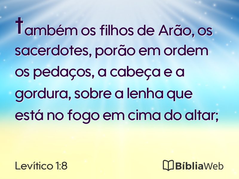 Levítico 1:8 em imagem para compartilhar