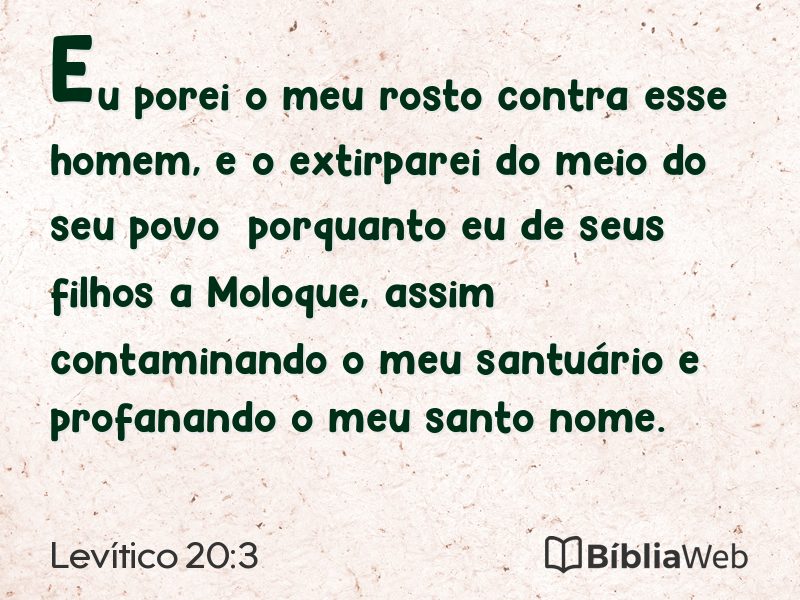 Levítico 20:3 em imagem para compartilhar
