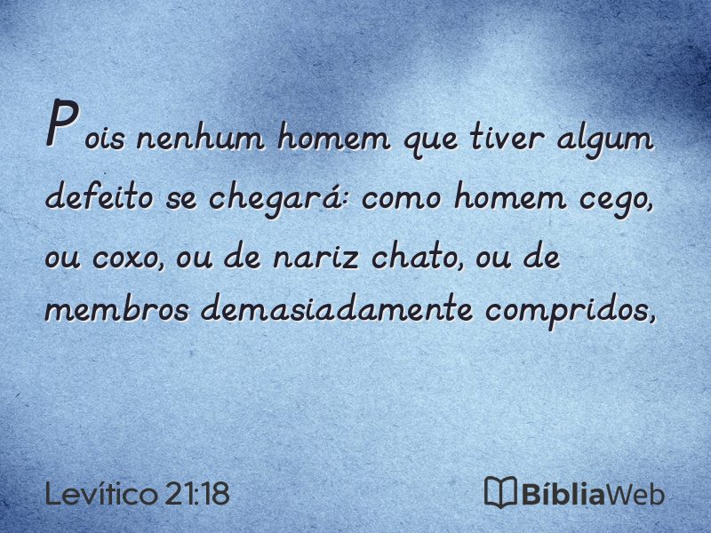 Levítico 21:18 em imagem para compartilhar