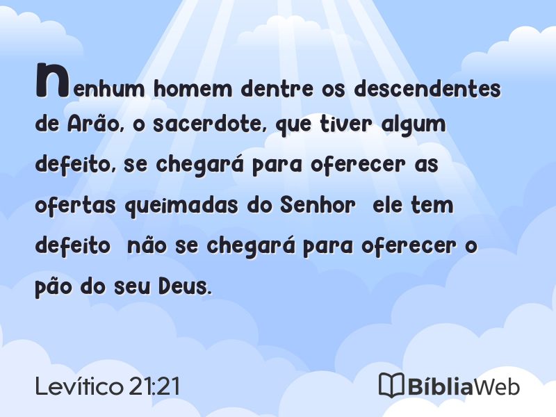 Levítico 21:21 em imagem para compartilhar