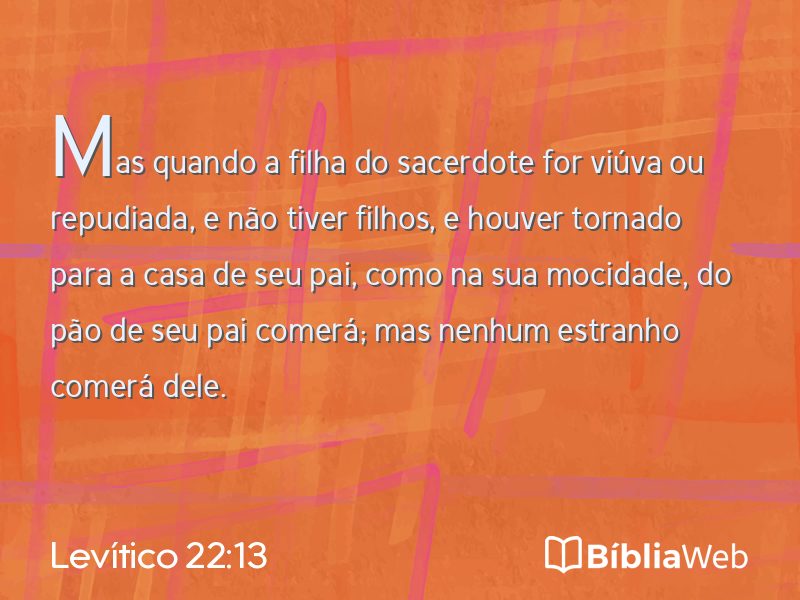 Levítico 22:13 em imagem para compartilhar