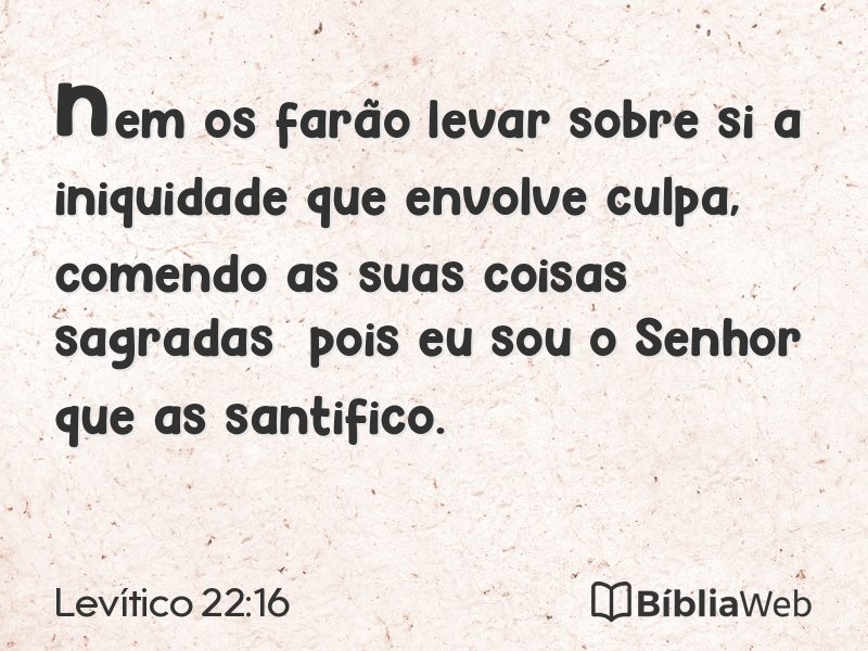 Levítico 22:16 em imagem para compartilhar
