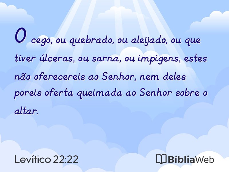 Levítico 22:22 em imagem para compartilhar