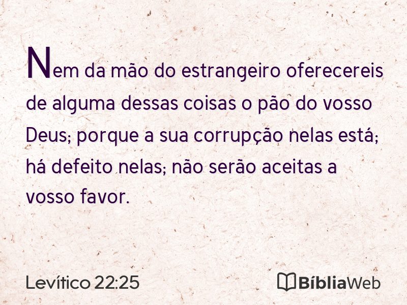 Levítico 22:25 em imagem para compartilhar