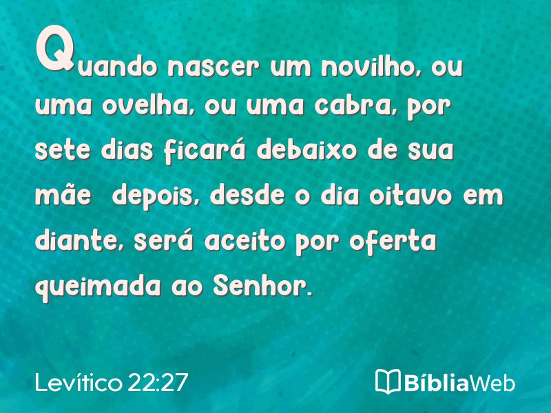 Levítico 22:27 em imagem para compartilhar
