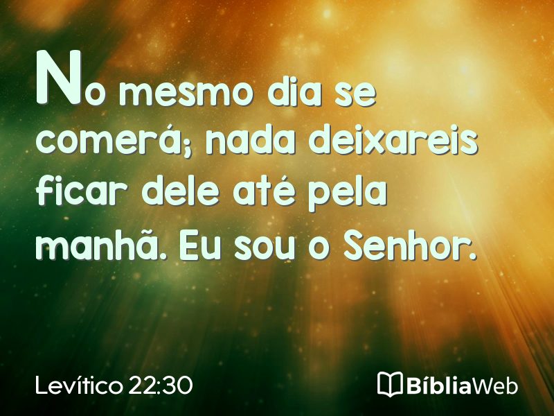 Levítico 22:30 em imagem para compartilhar