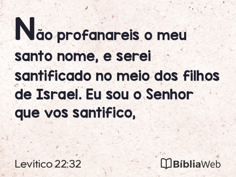Levítico 22:32 em imagem para compartilhar
