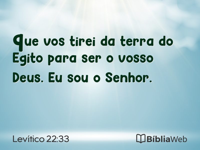 Levítico 22:33 em imagem para compartilhar