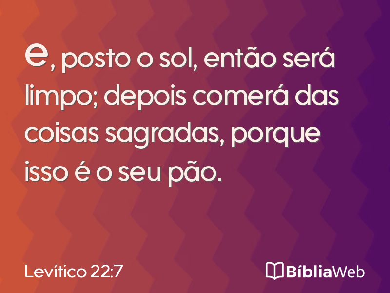 Levítico 22:7 em imagem para compartilhar