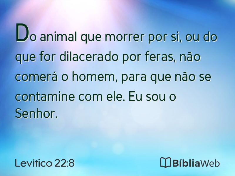 Levítico 22:8 em imagem para compartilhar
