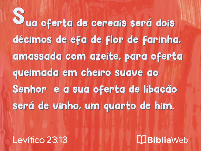 Levítico 23:13 em imagem para compartilhar