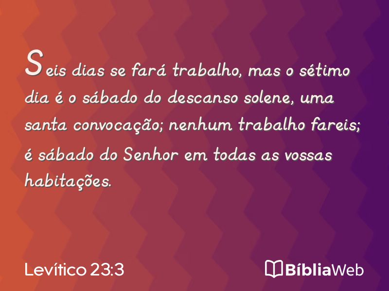 Levítico 23:3 em imagem para compartilhar