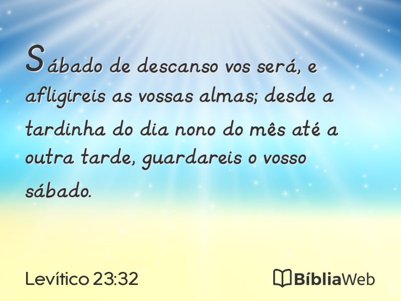 Levítico 23:32 em imagem para compartilhar