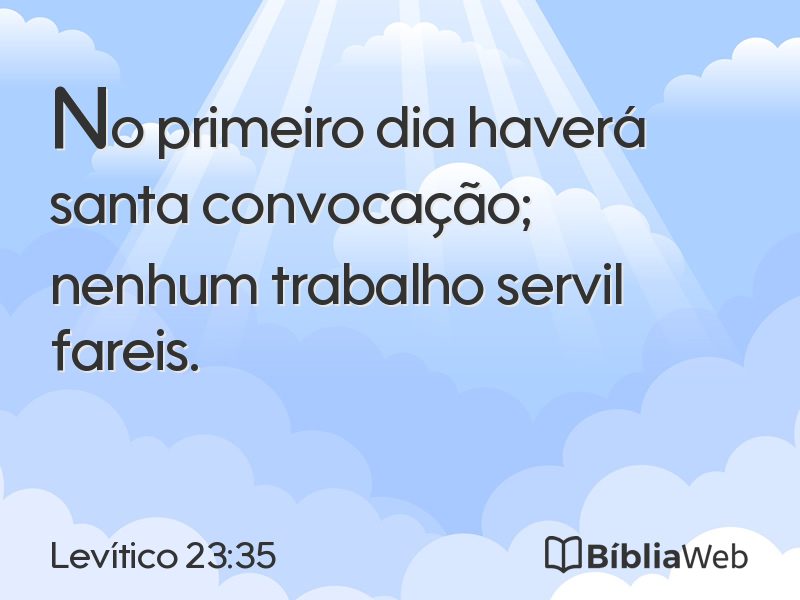 Levítico 23:35 em imagem para compartilhar