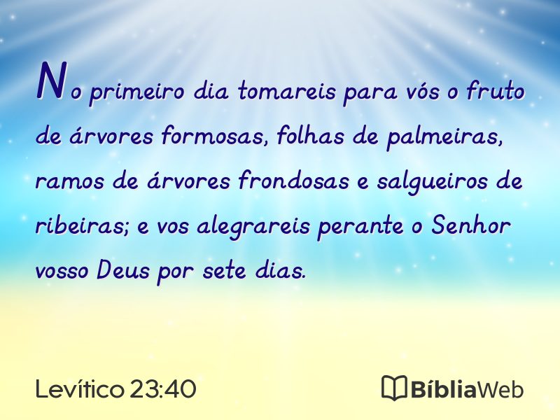 Levítico 23:40 em imagem para compartilhar