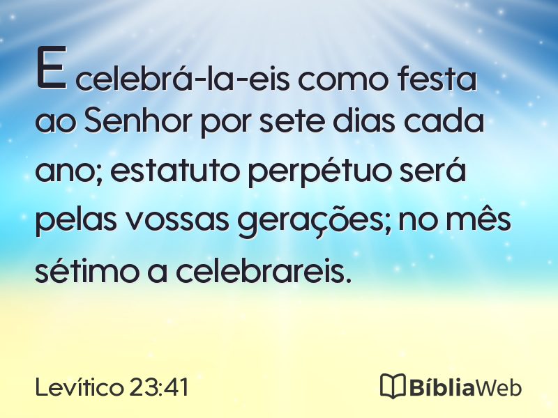 Levítico 23:41 em imagem para compartilhar