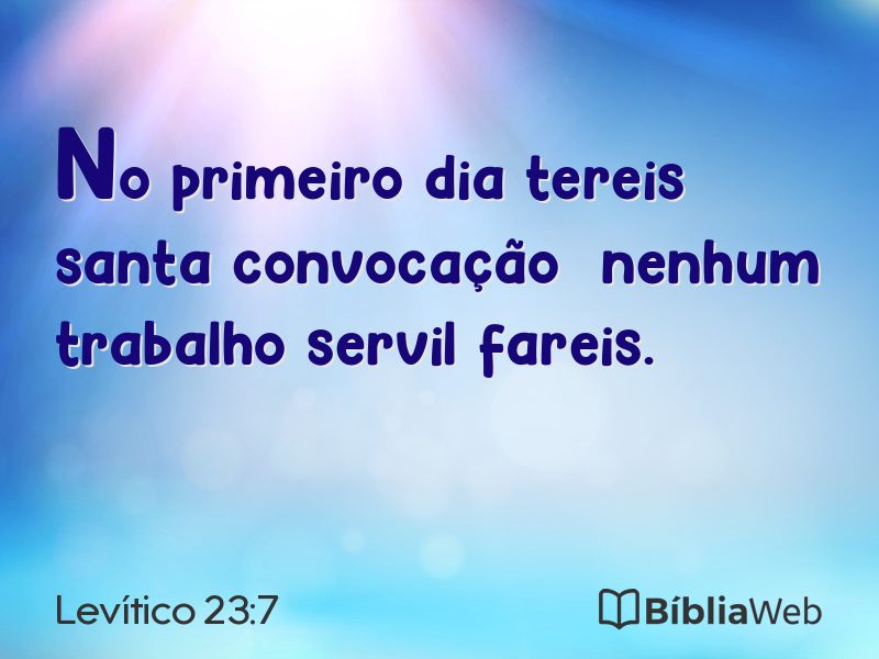 Levítico 23:7 em imagem para compartilhar