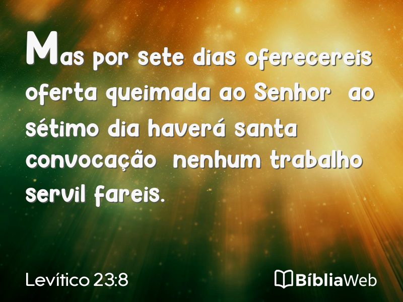 Levítico 23:8 em imagem para compartilhar