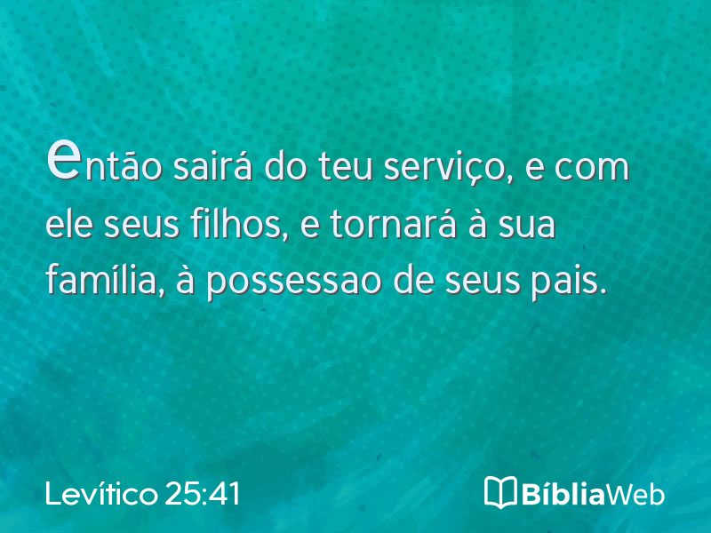 Levítico 25:41 em imagem para compartilhar