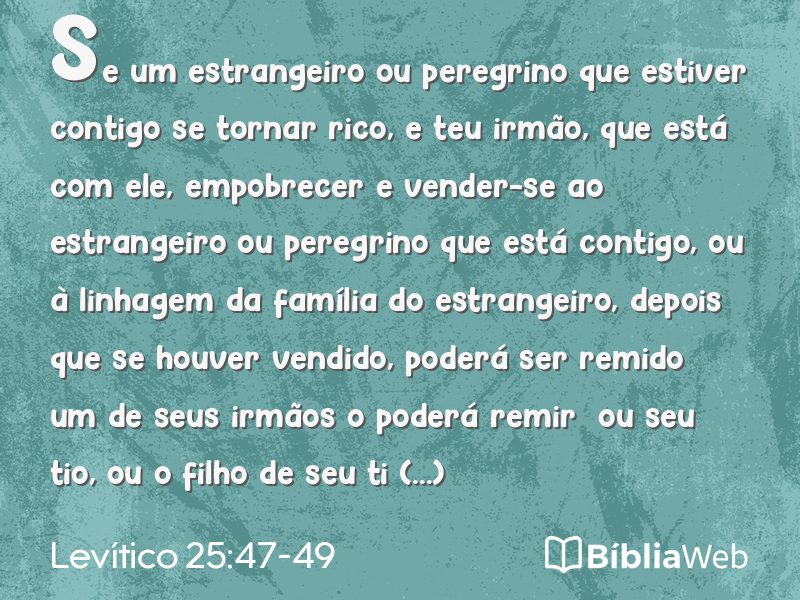 Levítico 25:47-49 em imagem para compartilhar